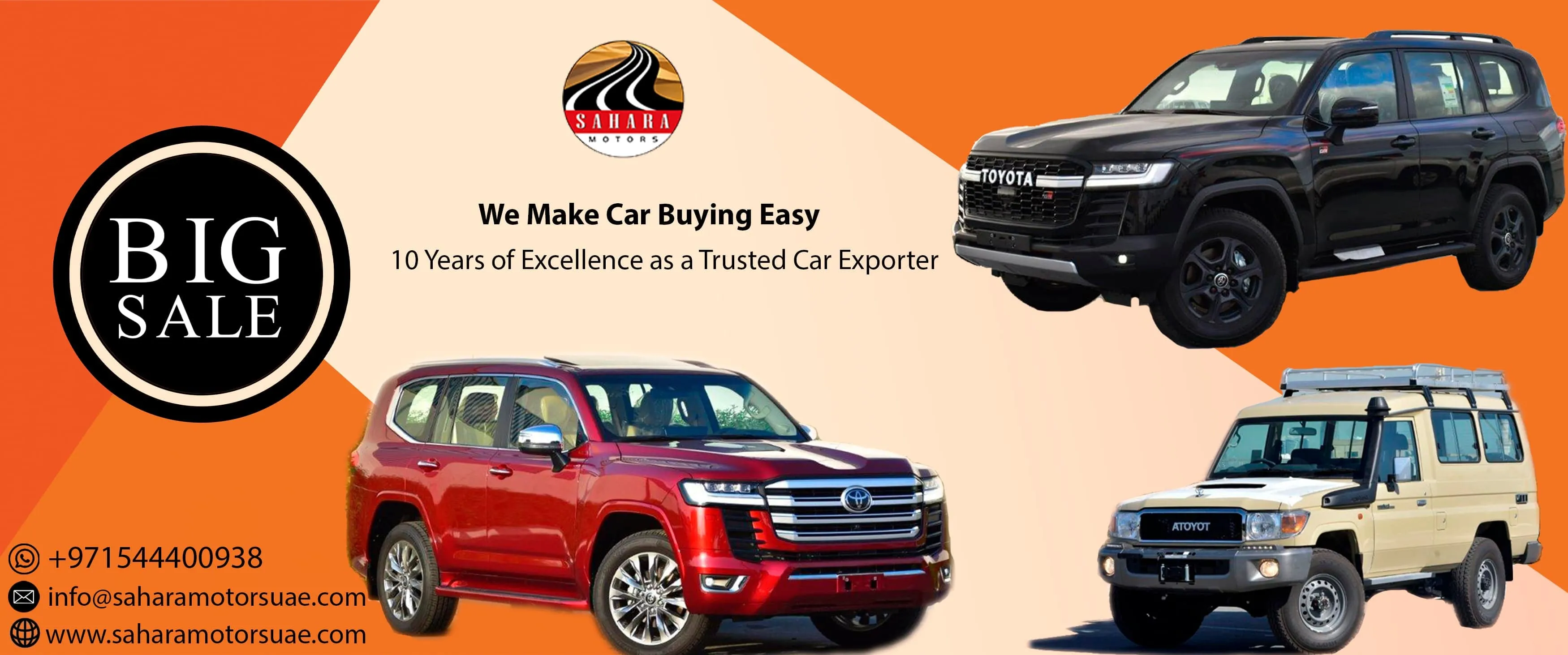 Brand New Toyota Cars for Sale by Sahara Motors Dubai